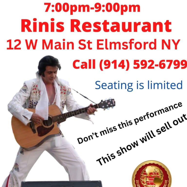 Patrick Perones Elvis Tribute Sat Aug 8th 7pm