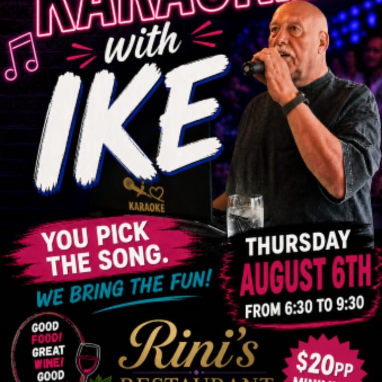 Karaoke With DJ Ike Thursday, August 6th 6:30pm