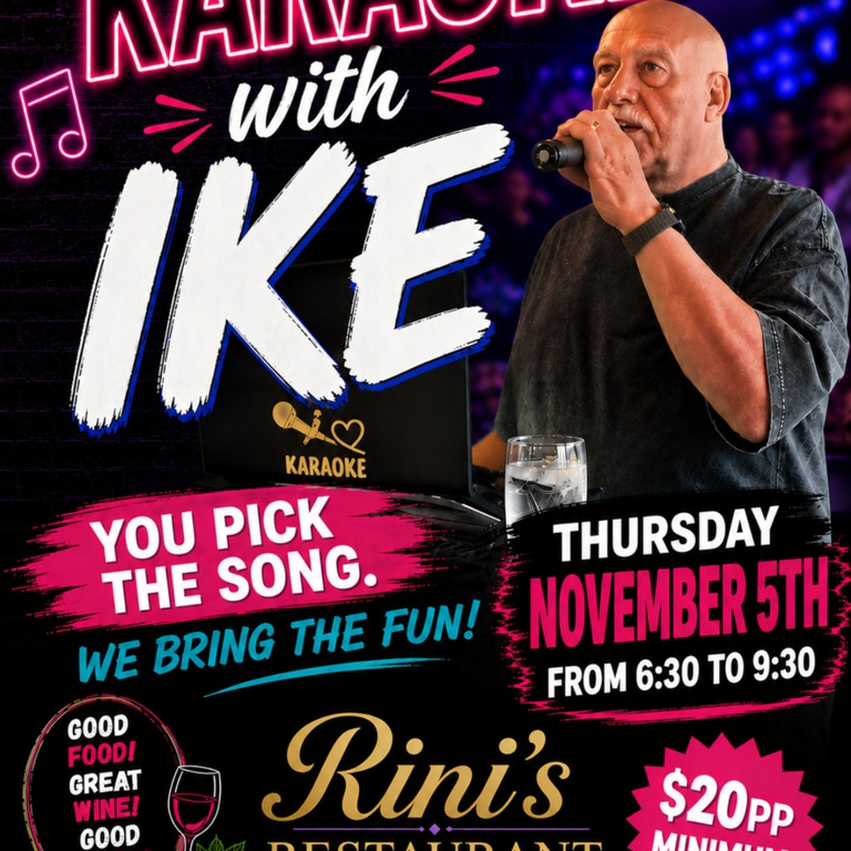 Karaoke With DJ Ike Thursday, November 5th 7pm