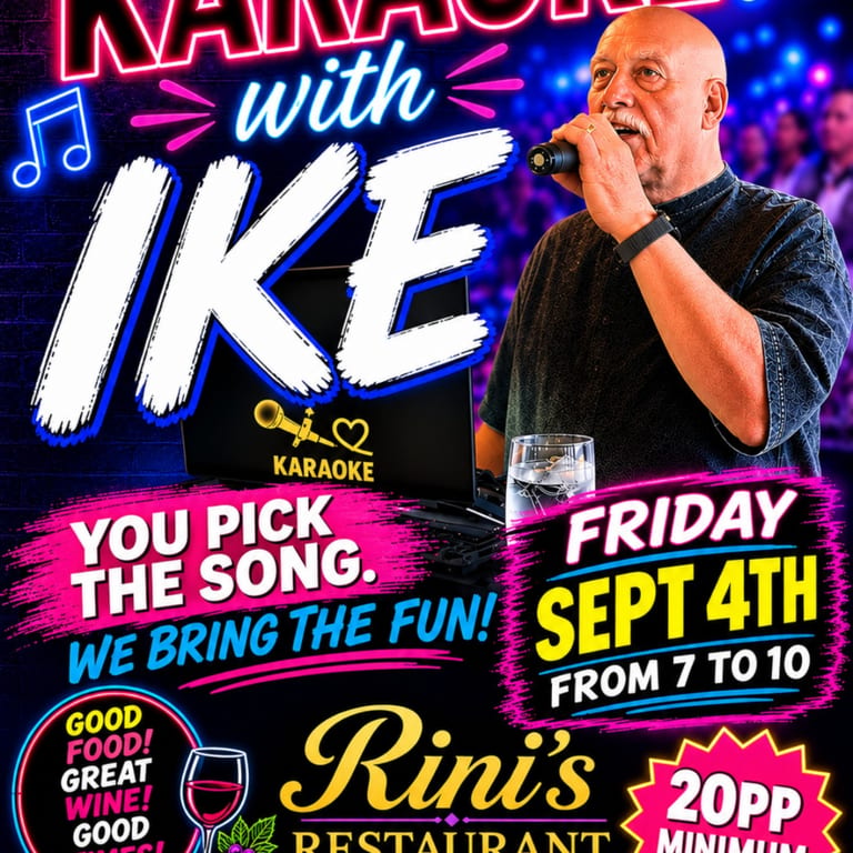 Karaoke With DJ Ike Friday September 4th 7pm