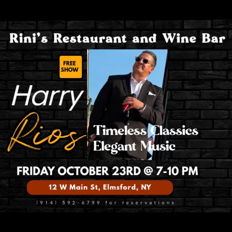 Vocalist Harry Rios Crooner Show Fri Oct 23rd 7pm