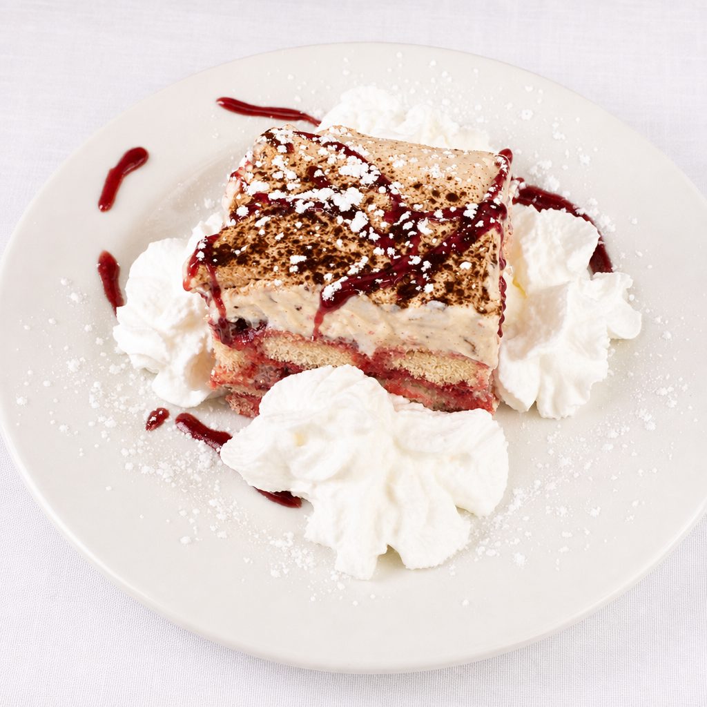 Homemade Raspberry Tiramisu.