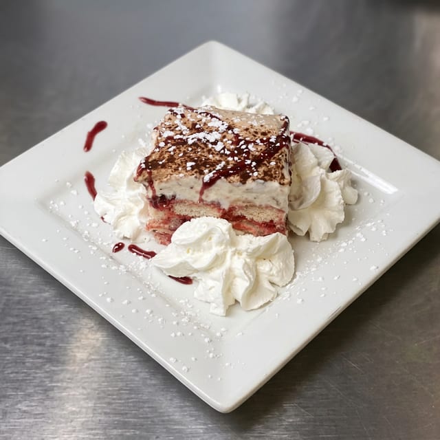 Homemade Raspberry Tiramisu.